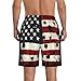 Men & Boys Classic Fit Swim Trunks for Beach Gym Sport Quick Dry Drawstring Basic Board Shorts with Pockets, Underwear American USA Flag War Bullet Hole Fashion Cargo Short