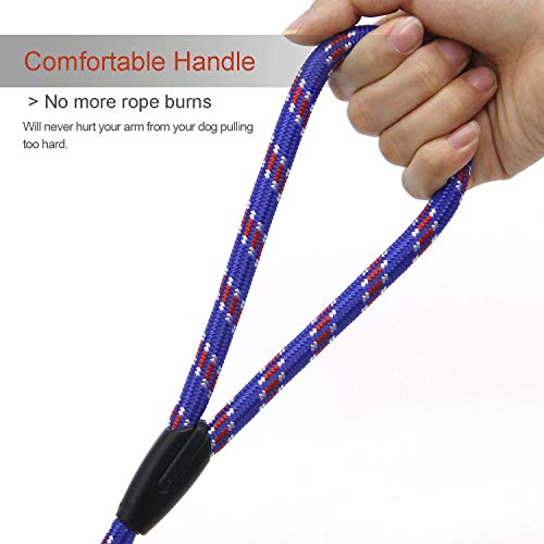 Dog Rope Leash, 5 Ft Pet Slip Lead, Dog Training Leash, Standard Adjustable Pet Nylon Leash For Small Medium Dogs 10-80 Lb Walking(Blue) #TOP3