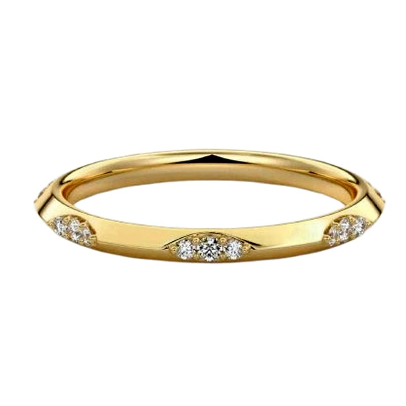 Bague imposante en argent anneau plaqué or et pierre CZ transparente LK_DHR_0586