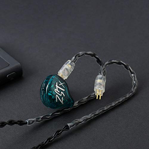 JCALLY Headphone Cable, Replacement wire Oxygen-Free Copper Upgrade 5N OFC Headphone Wire 8 Shares 0.78mm 2pin connector Earphone 3.5mm Wire with Microphone iem cable with microphone (Black 0.78mm)