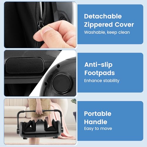 Image of Giantex Foot Massager with Heat, Calf Massager with Remove Control, 2 Vibration Options, 5 Mode & 5 Compression Intensity, 360Adjustable Stand, Shiatsu Foot Massage Machine for Calf Arm Relax (Black)