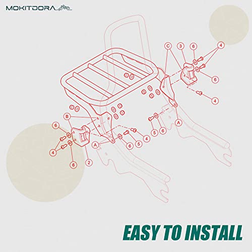 Mokitdora Sport Softail Luggage Rack For Harley Sissy Bar Uprights Compatible With 2018-Later Softail Flfb Flfbs Fxbr Fxbrs, Chrome #TOP6