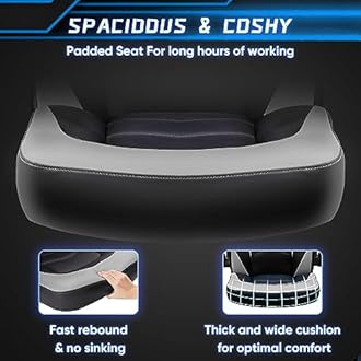 OLIXIS Big and Tall Office Desk Leather Gaming Computer Chair with Adjustable Swivel Task and Flip-up Arms for Adults,Teens