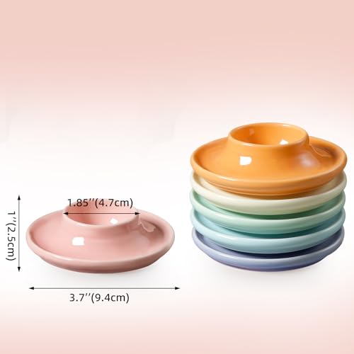 Cinf Macaroon 6PACK Keramische Eierhalter für hart & weich gekochte Eier Frühstückseihalter Ostergeschenk