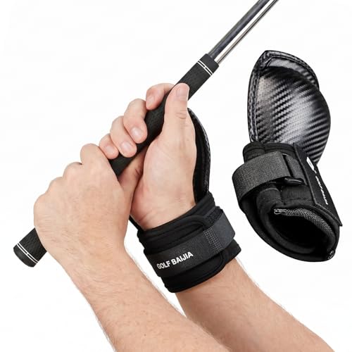 Golf Training Aid, Swing Trainer with Carbon Fiber Pattern, Hinge