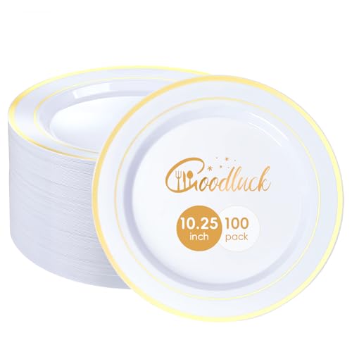 Goodluck Gold Rim Plastic Plates
