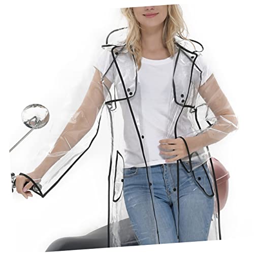Imperméable à Capuche Noir Long LIFKOME Vêtement de Pluie Femme XXL Léger