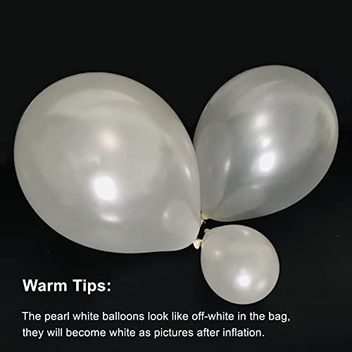 Image of 12 inch Pearl White Latex Balloons, 60 pcs Thick WhiteBalloons for Party Decorations (12inch Pearl white)