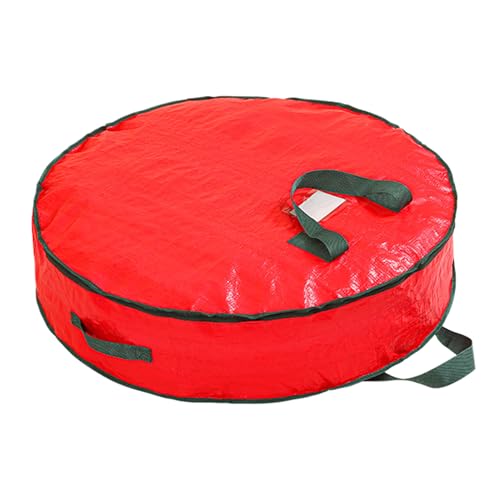 Wreath Storage Bag - Waterproof Heavy Duty Christmas Organizer with Full Zipper and Reinforced Handle for Safe Transport | Protective Container Under Bed Closet Garage Home Travel Holiday Decoration