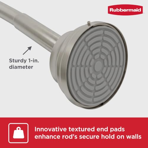 Rubbermaid Curved Shower Curtain Rod, No Drill, 50-72 Inches Premium Adjustable Tension Shower Rod for Bathroom, Rustproof, Nickel by Rubbermaid - Image 7
