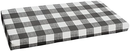 1101Design Premier Prints Black Buffalo Plaid 48" x 19" x 3" Bristol Decorative Indoor/Outdoor Rectangle Bench Cushion, Perfect for Patio Décor - Black Buffalo Plaid