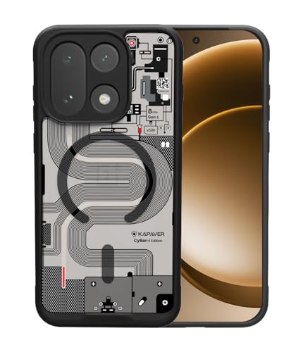 Image of KAPAVER Mag-X Sandstone Back Cover Case Compatible with MagSafe, Magnetic Case for OnePlus 15 (Mag-X Cyber-i Black)