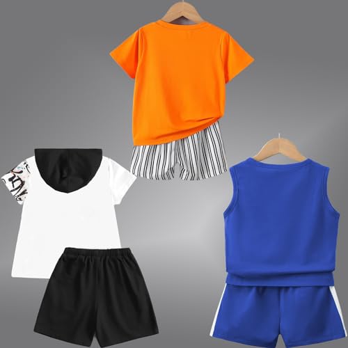 Image of Lofn Cotton Clothing Sets for Baby Boys & Baby Girls - Unisex Clothing sets Half sleeve T-Shirt & Shorts Pack of 3