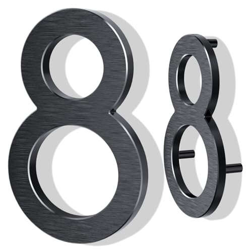 Yafimea 10 Inch Large House Number for Outside, Black Metal Address Numbers