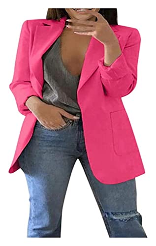 Veste de costume pour femmes revers ouvert devant veste rose fuchsia moderne fit avec poches