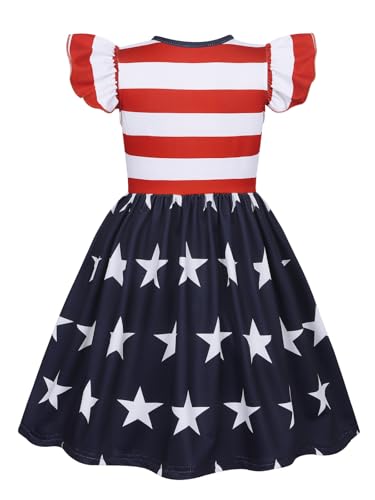 WonderBabe Halloween Dress for Girls Toddler Bats Ghosts Pumpkins Print Dresses Flutter Sleeve A-Line Casual Sundress2