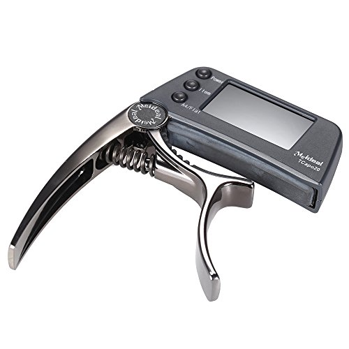 Mingzhe Afinador Capotraste de Guitarra Multifuncional 2 em 1 de Liga de Alumínio Tcpo20 com Tela Lc