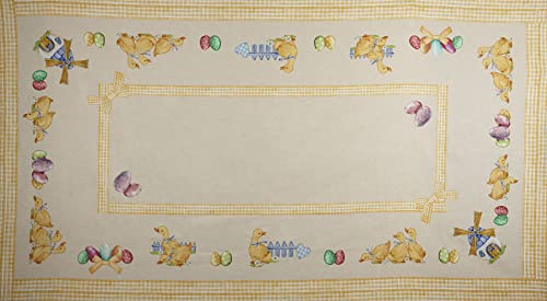 Toile imprimée Pâques Half Panama 100% coton 250x140 cm jaune