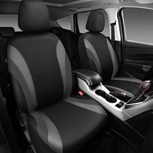 CAR PASS Line Rider Sporty Front Seat Covers, Gray Car Seat Covers Two Front Seats Only, Airbag Compatible, Universal Fit Sedans, Cars, Vans, SUV, Truck(Black and Gray) — photo 2 of 6