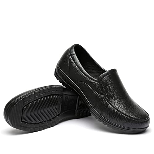 Chuumee Non Slip Oil Resistant Waterproof Safety Work Shoes Kitchen Shoes For Men Nursing Shoes Men Chef Clogs Shoes (Black 1,8) #TOP1