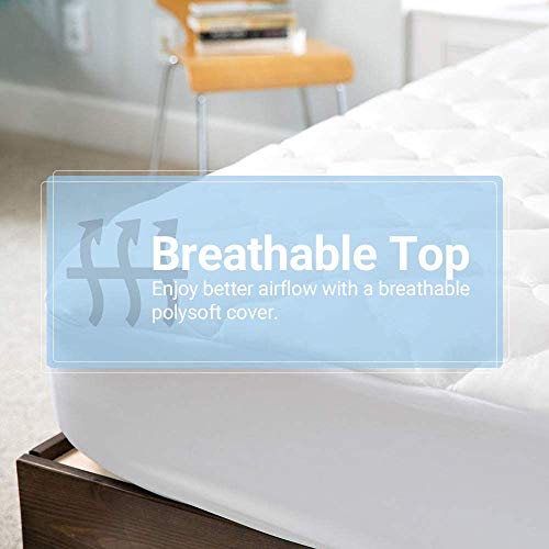 Pillowtop Mattress Topper with Fitted Skirt - Extra Plush Pad Found in Marriott Hotels - Made in The USA, Twin Size - Thumbnail 4
