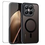 QUIETIP Magnetic Case for Xiaomi 15T Pro with Screen Protector,[Compatible with MagSafe] Translucent Matte Drop Protection Cover,Black