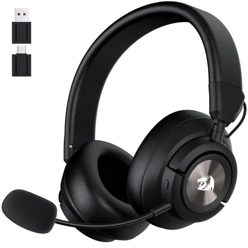 Image of Redragon H889 Wireless Gaming Headset, 4-in-1 (2.4G /BT /USB /3.5mm), 51H Battery & Play-While-Charging, 7.1 Spatial Audio & 53mm Drivers, Detachable Mic, Multi-Platform Headphone for PC /PS5 /NS /Mobile