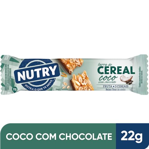 Nutry Barra De Cereais Coco Com Chocolate 22G - Com 3 Cereais E Fruta