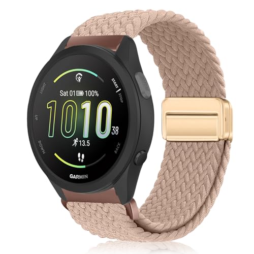 MokaZii 20mm �o���h Garmin Approach J1/Forerunner 570 42mm/165/165 Music/Vivoactive 6/5/Approach S44/S50 ���C�t���i�C������ �ґg�����x���g �҂ݍ��� ������