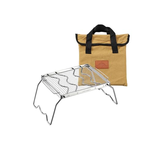 Campingmoon Campinggrill MS-1012-SW, zusammenklappbar, mit Grillrost, 24,1 x 20,1 cm, 304 Edelstahl, Campinggrill