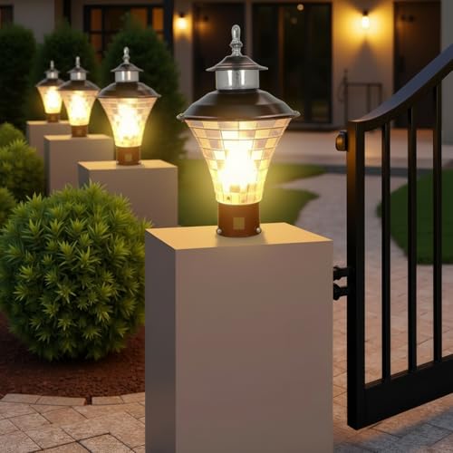 Image of Lyse Decor Gate Light for Home Gate, Waterproof Outdoor Gate Lamps for Pole, Boundary Lamp, Compound Gate Light, Wall Lamps, and Pillar Lights (GL06, Pack of 2)