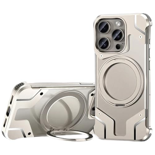 Coque alu iPhone 14 Pro Max sans cadre avec support rotatif chic