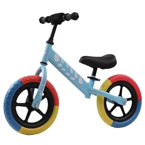 Generic Toddler Balance Bike, Pedal-Less Child Balance Bike with Adjustable seat and Handlebars, Toddler Riding Toy from 18 Months to 5 Years Old, Pedal-Less Bike, Colorful EVA Foam Tires., blue.