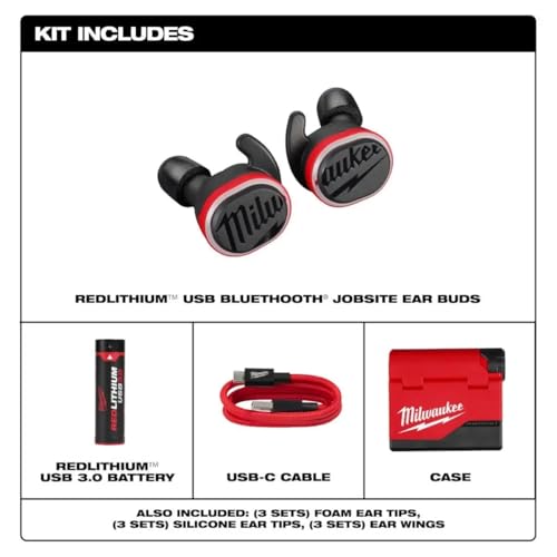 Milwaukee Electric - USB BLUETOOTHREG JOBSITE Ear Buds