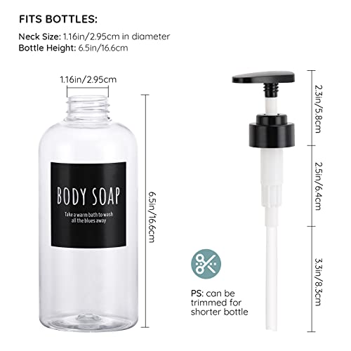 Image of Shower Bottles with 2 Extra Pumps, Segbeauty 3 Packs of 16.9oz Shampoo and Conditioner Bottles with Funnel, 500ml Clear Refillable Bathroom Body Wash Dispenser, Reusable PET Squeeze Bottles with Pump