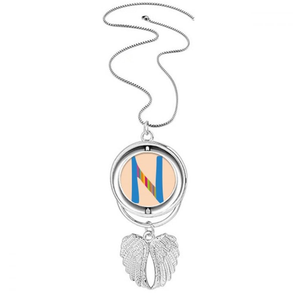 Collier N alphabet avec pendentif ailes d'ange, cadeau idéal - 4