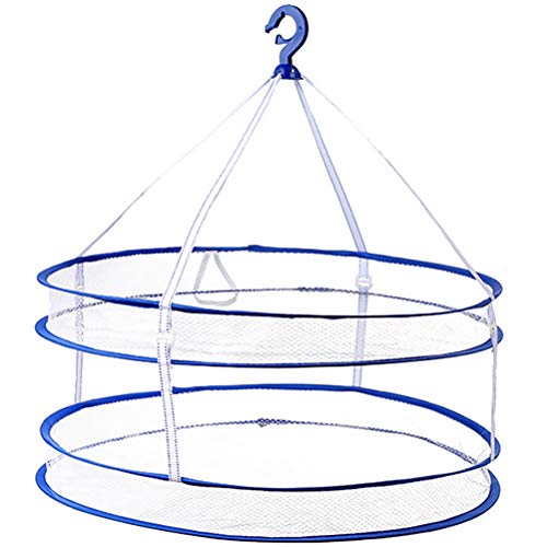 MALUGOGO Séchoir à linge amovible à double couche avec panier de séchage pliable coupe-vent pour chaussettes et chaussures pour une utilisation domestique...