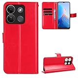 BellaCase Custodia Infinix Smart 7 Plus [Custodia Portafoglio] [Staffa] [Slot per schede] [Flip Cover Magnetica] Compatibile con Lo Smartphone Infinix Smart 7 Plus(Rosso)