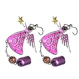 VALICLUD 2 Stück Engel Windspiel aus Metall und Glas Wetterfestes Windspiel mit Kleinen Hängeglocken Farbiger Sonnenfänger für Garten Terrasse und Balkon