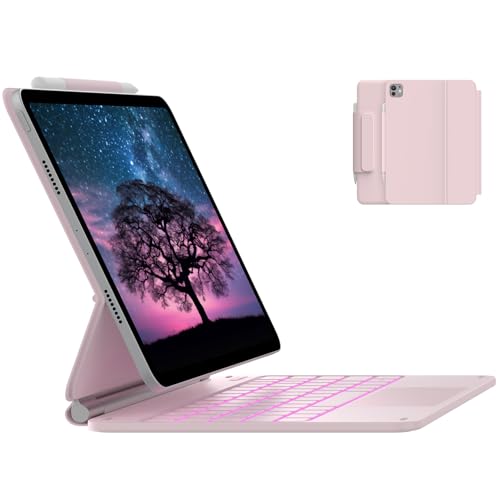 Image of typecase Edge Keyboard Case for iPad Air 11-inch(M4 /M3 /M2, 2026 /2025 /2024), iPad Pro 11 inch (4th /3rd /2nd /1st Gen) & iPad Air 10.9 inch 5 /4th Gen, Multi-Touch Trackpad, 11-Color Backlight, Pink