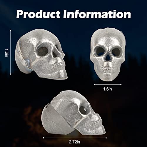 10 Pcs Imitated Human Skull Gas Log For Indoor Or Outdoor Fireplaces, Made Of Metal, Durable For More Than 10 Years，Fire Pits Halloween Decor Skull Charcoal (Fireproof)(Refractory) #TOP1
