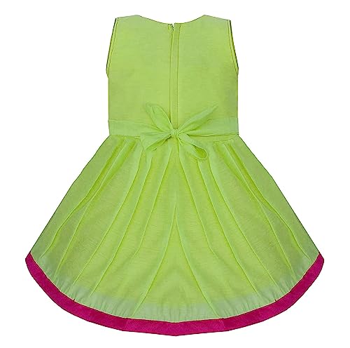 Image of Wish Karo Baby Girls Knee Length Satin Embroidered Party Dress-(fe2913nw)