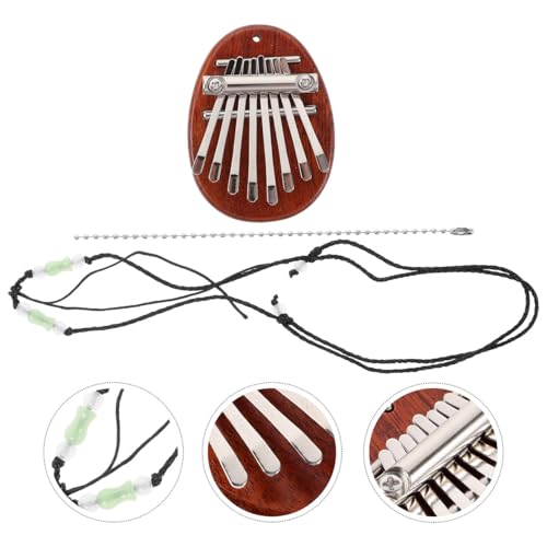 Image of Mini Kalimba Thumb Piano 8 Key Solid Wood Finger Piano with Lanyard Portable Musical Instrument for Beginners Kids Adults Stress Relief, Gift for Special Occasions Waterdrop Design