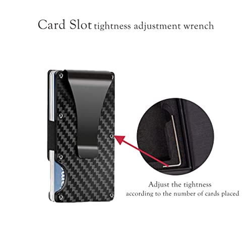 Rfid Blocking Carbon Fiber Wallet For Men ,Cash Credit Card Holder, Minimalist Aluminum Metal Money Clip Elastic Wallet,One-Piece Gift Boxed #TOP5