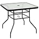 Gartentisch aus Metall, quadratisch 80x80x71 cm mit Schirmloch