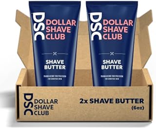 Dollar Shave Club | Shave Butter 2-Pack | For Sensitive Skin, A Translucent Shaving Cream & Gel Alternative, Designed For A Gentle Glide, Helps To Fight Razor Bumps and Ingrown Hairs, Blue