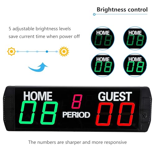 Tableau de score numérique LED avec télécommande pour basket et volley - 3