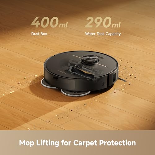 Image of DREAME L50 Robot Vacuum and Mop, 25000Pa Vormax Suction, MopExtend Edge Cleaning, Dual Anti-Tangle Main /Side Brushes, 10.5mm Auto Mop Lifting, Smart Carpet Detection, 5200mAh, Ideal for Pet Hair