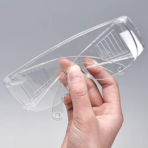 6 Packs Protective Polycarbonate Eyewear Clear Safety Goggles Anti-Fog Glasses with Impact Resistant Lens for Construction Laboratory Outdoor Eye Protection