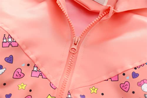 Rain Jacket Coat Windbreaker Windproof Spring Fall Raincoat 3T Rain Jacket Boys 3T Rain Jacket Boys (Pink, 3-4 Years)4